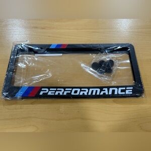 Brand New 2 pack License Plate Frames with accessories. Screw covers. Black.